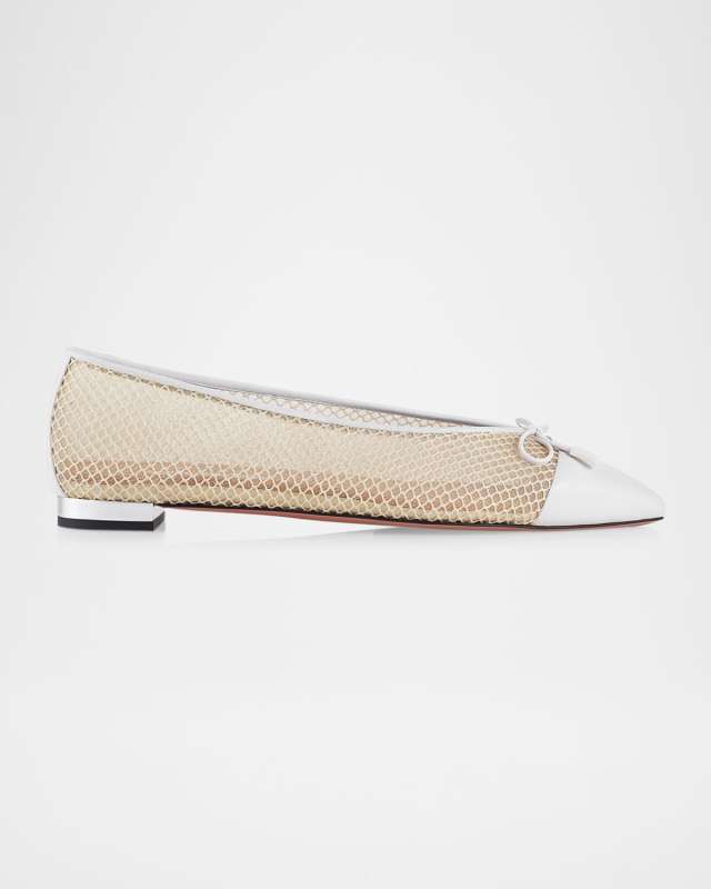 Gioia Mesh Net Cap-Toe Ballerina Flats
